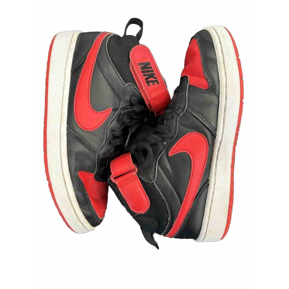 Nike Court Borough Mid Youth 5 Red Black Basketball Shoes Sneakers - Picture 4 of 9